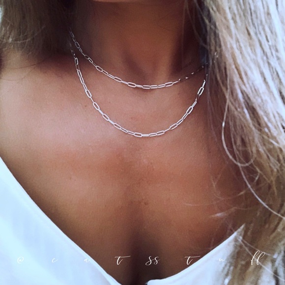 Sterling Silver Double Layer Necklace - Picture 2 of 8